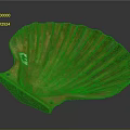 Rustic Bronze Shell Shaped Sculpture Carving with Textured Surface and Base Mounting Holes