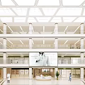 Modern Hospital Outpatient Clinic Spacious Hall With Reception