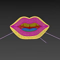 Inflatable Lips Decor with Pink and White 3D Shape for Party Event Decoration
