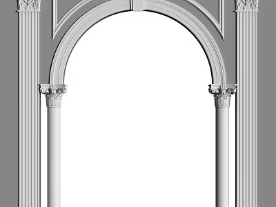 Classical Architectural Component With Symmetrical Columns Ornate Capitals And Arch Structure 3d model