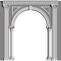 Classical Architectural Component With Symmetrical Columns Ornate Capitals And Arch Structure