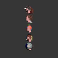 Collection of Multiple Cartoon Character Heads With Various Hairstyles And Hats