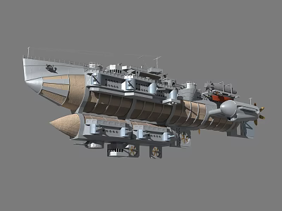 3D Rendered Military Submarine Model With Detailed Hull And Armament Systems 3d model