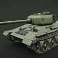 Green Military Tank Model Featuring Long Cannon Turret And Tracked Wheels