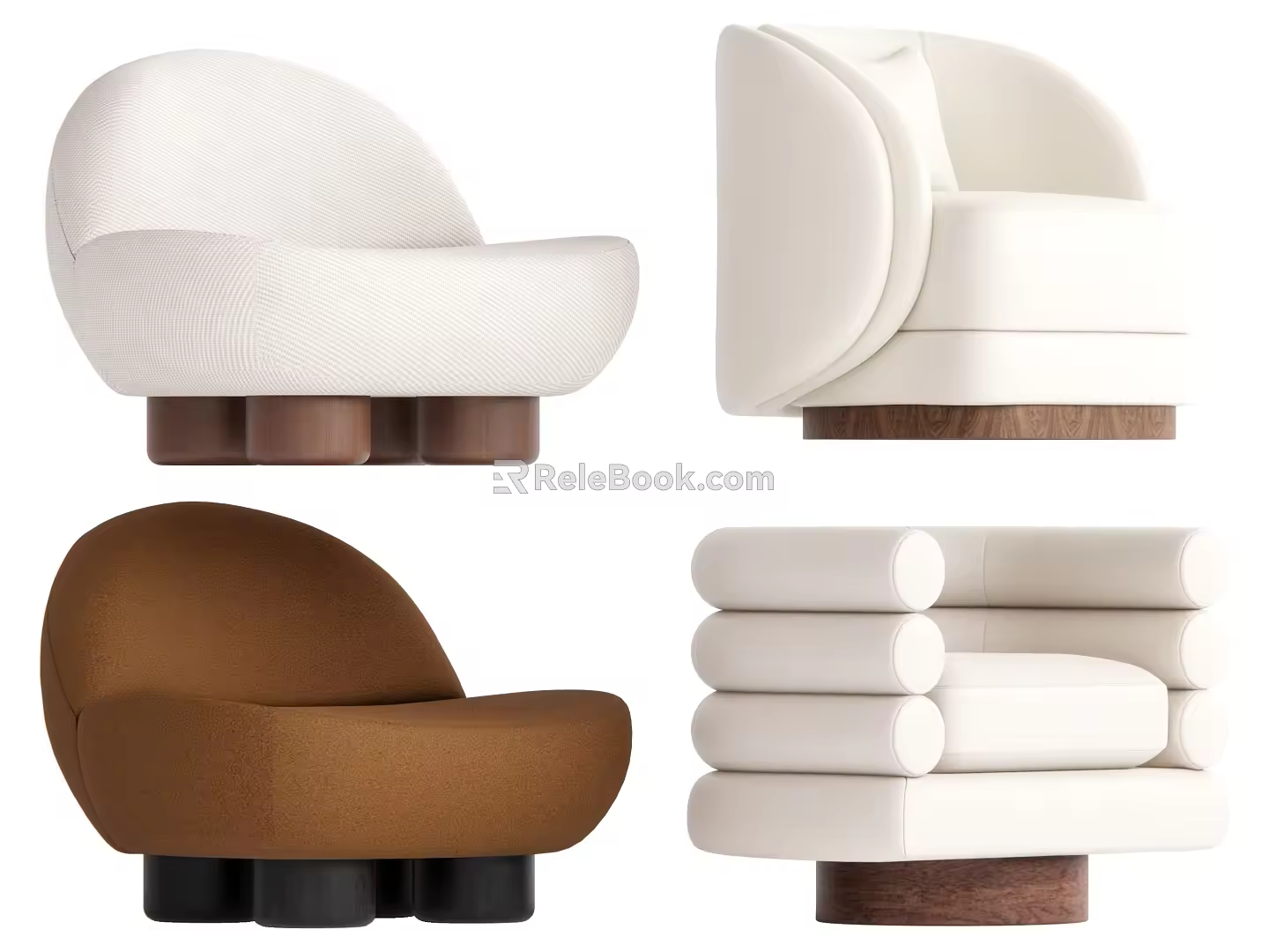 Quiet and Ancient Style Single Sofa 3d model