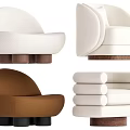 Quiet and Ancient Style Single Sofa 3d model