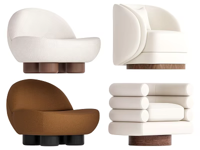 Quiet and Ancient Style Single Sofa 3d model