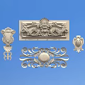 Elegant Silver Carved Decorative Ornaments With Floral Patterns Rectangular Panel And Symmetric Design