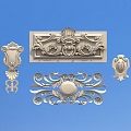 Villa Exterior Wall Decorative Flowers Villa Building Materials Carved 3d model