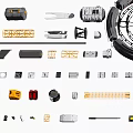 Various Mechanical Parts And Components For Engineering Assembly And Repair 3d model