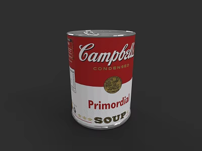 Campbell's Primordial Condensed Soup Canned Food Item On Black Background 3d model