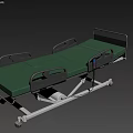 Adjustable Medical Bed With Blue Mattress Control Panel And Sturdy Frame