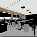 Modern Laboratory Interior With Green Cabinets Lab Tables Faucets Windows And Chairs