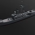 Detailed Modern Warship 3D Model Featuring Radar Antennas And Deck Equipment