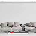 Light Gray L Shaped Sectional Sofa With Multiple Cushions And Modern Design 3d model