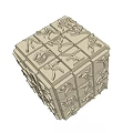 Artisan Handcrafted Wooden Sculpture Carving With Cubic Form And Intricate Patterns