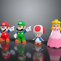 Super Mario Characters Including Mario Luigi Toad And Princess Peach As Collectible Toy Figures