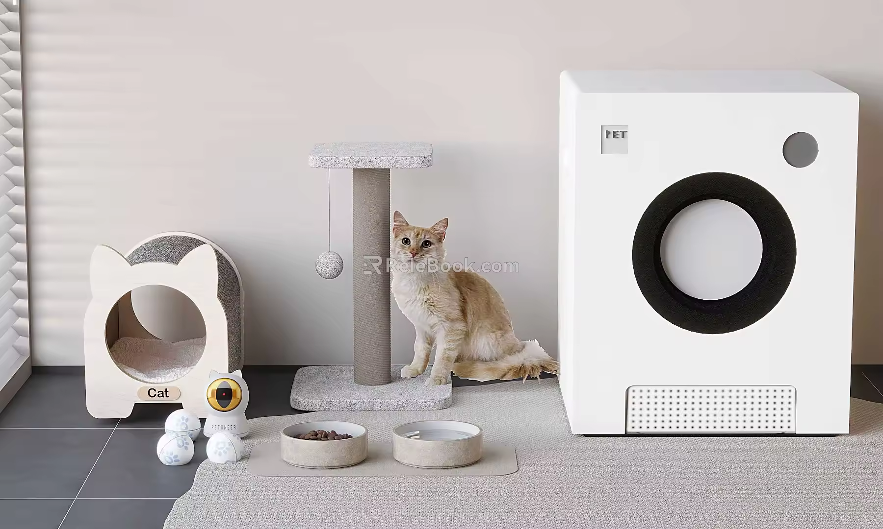 Cat Nest Cat Sleeping Sofa Cat Litter Basin Cat Food Cat Climbing Rack Closed Cat Toilet 3d model