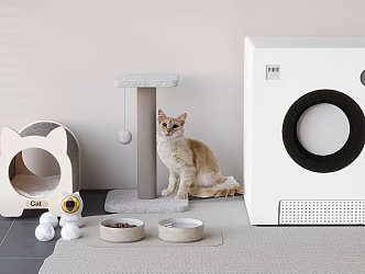 Cat Nest Cat Sleeping Sofa Cat Litter Basin Cat Food Cat Climbing Rack Closed Cat Toilet 3d model
