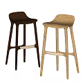 Modern Wooden Bar Stools With Dark Brown And Light Wood Tones Sleek Legs Design
