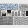 Various Decorative Perforated Panels With Textured Patterns And Geometric Designs 3d model