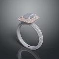 Elegant Fashion Ring With Square Gemstone And Engraved Silver Band