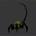 Scorpion With Black Mechanical Legs Green Glowing Body Part And Curved Stinger