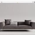 Modern Gray Fabric Two Seater Sofa With Checkered Cushion And Metal Legs