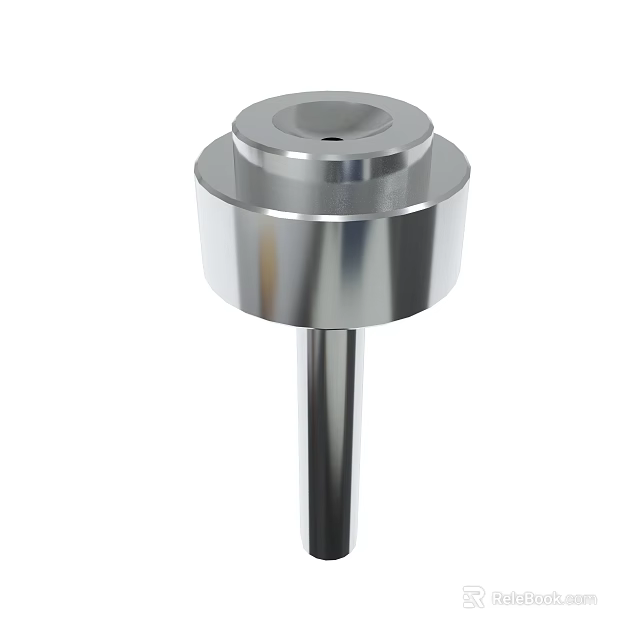 Stainless Steel Cylindrical Mechanical Part With Precision Machined Layers And Shaft 3d model 