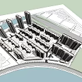 Modern Mixed Use Development With High Rise Towers Low Rise Buildings Road Network And Waterfront