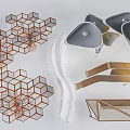 Modern Outdoor Pergola Designs Featuring Hexagonal Geometric Structures Curved White Frames And Golden Metal Frameworks