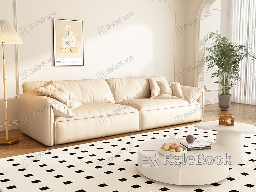 Cream wind living room sofa model