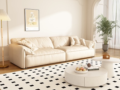 Cream wind living room sofa 3d model