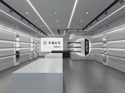 Banpo No6 Specialty Store Interior With Modern Display Shelves And Minimalist Lighting Design 3d model