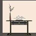 New Chinese Style Duan Jing Desk Entrance Desk Duan Jing Desk 3d model