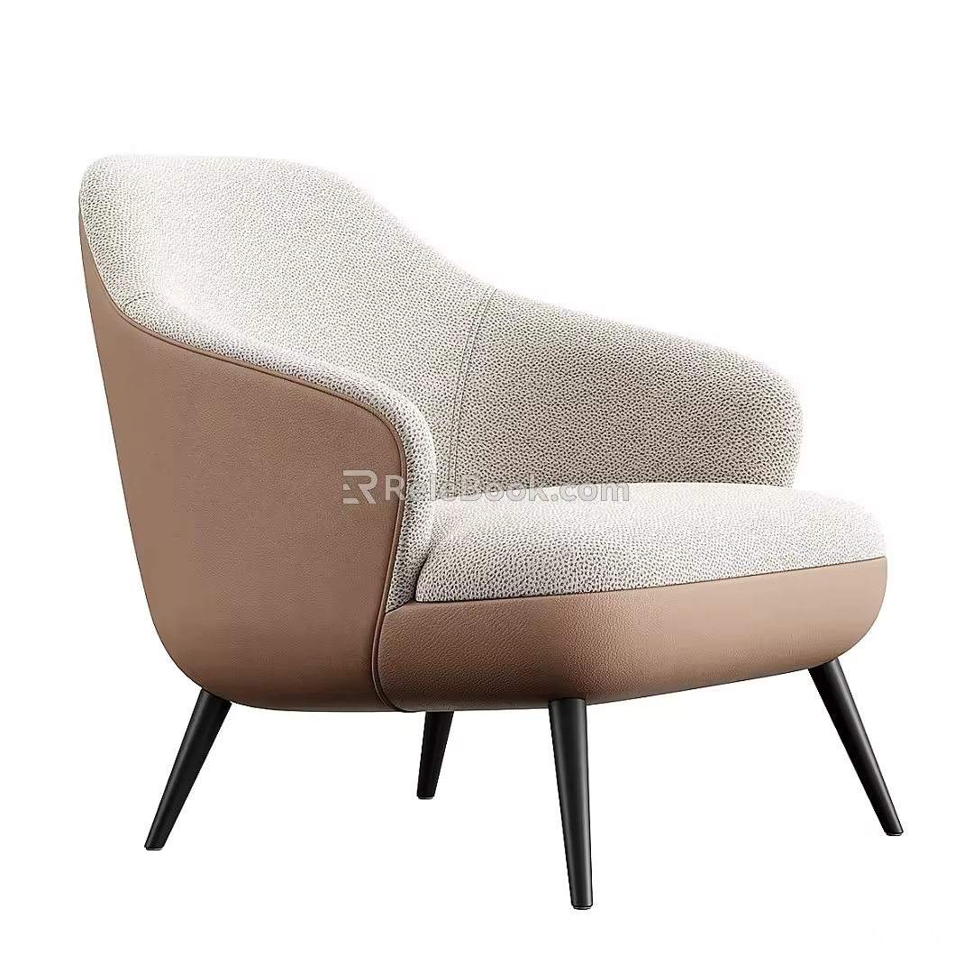 minotti modern single sofa 3d model