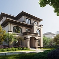 Villa group plants 3d model