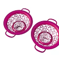Practical Purple Mesh Colanders With Handles For Vegetable Washing In Home Kitchen