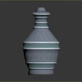 Elegant Blue Household Vase With Green Decorative Bands For Home Decoration