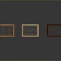 Three Various Colored Wooden Coffee Tables with Lattice Design and Square Legs