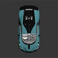 Blue Sports Car With Sleek Body Rear Spoiler And Aerodynamic Design Features