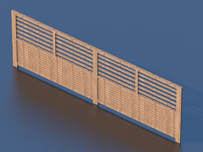 Garden Ornament Decorative Wooden Fence with Slatted Design Light Wood Color for Outdoor Use 3d model