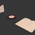Computer Mouse Pad With Vinyl Record Design And Open Packaging Sleeve On White Background 3d model
