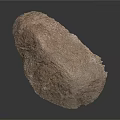 Natural Light Brown Rock With Rough Surface Isolated On Dark Background 3d model