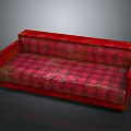 Red Plaid Sofa Interior With Comfortable Seating And Classic Design