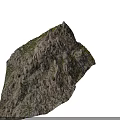 Detailed 3D Mountain Model Featuring Rocky Texture And Green Vegetation