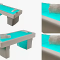 Modern Comfortable Massage Bed With Blue Surface Gray Frame And Soft Pillow For Relaxation