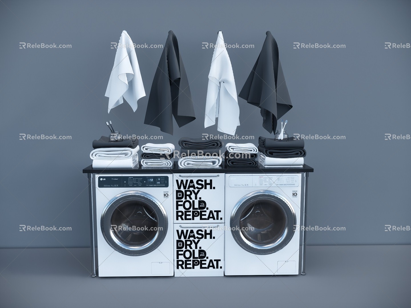 Modern washing machine cabinet model