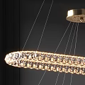 Modern Hanging Crystal Chandelier With Three Circular Rings And Sparkling Crystal Decorations