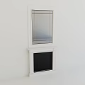 Modern White Fireplace With Decorative Mirror And Gold Accents In Minimalist Interior
